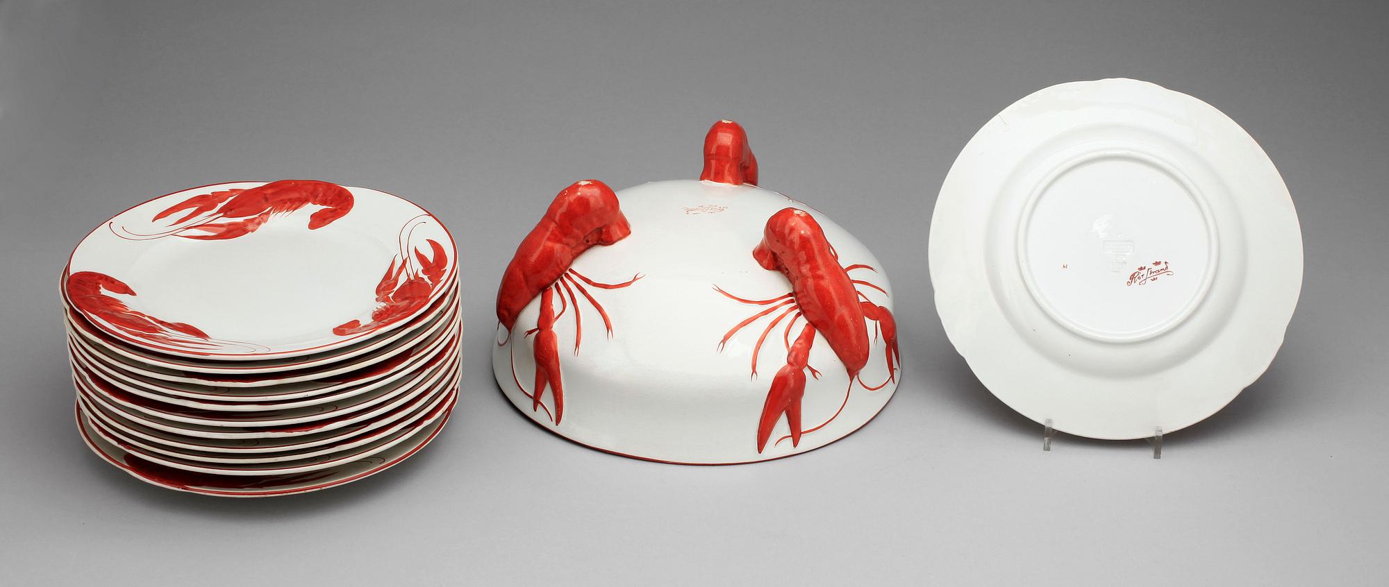 KRÄFTSERVIS, 13 delar, flintgods, Rörstrand, tidigt 1900-tal.