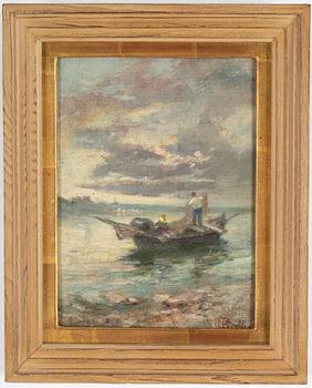 GIUSEPPE PECENO, oil on canvas laid down on masonite, signed.