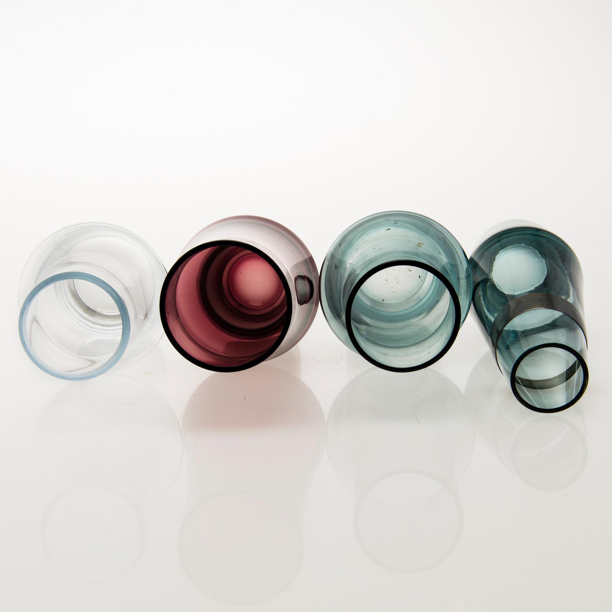 VASER, 8 st, glas, Riihimäen Lasi, Finland 1960-70-tal.