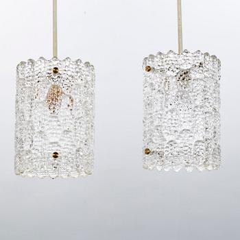 CARL FAGERLUND a pair of lamp pendants, Orrefors, second half of the 20th century.