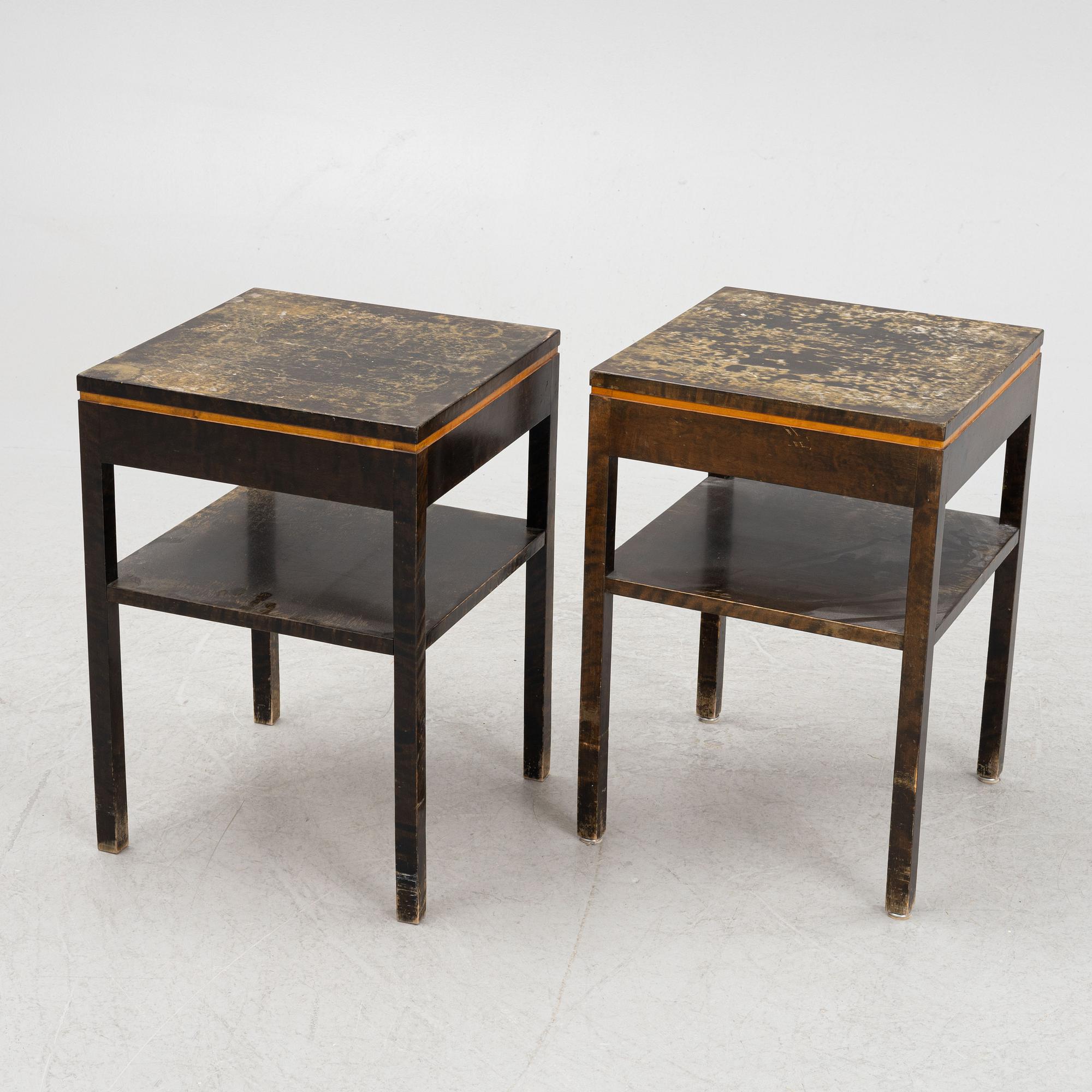 Otto Schulz, sängbord, ett par, funkis, Boet, Göteborg, 1930-tal.