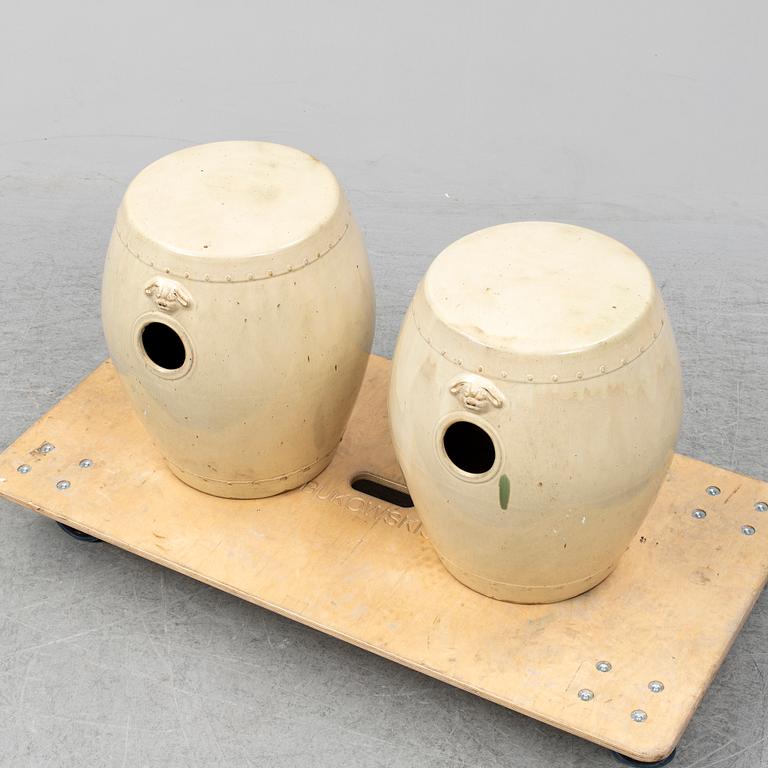 A pair of Chinese ceramic garden seat, 20th century.