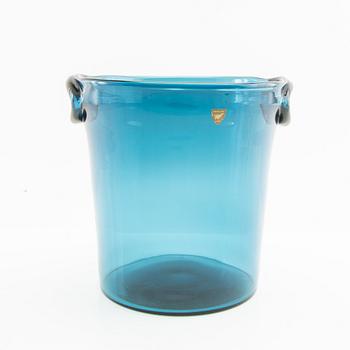 Nils Landberg, wine cooler, glass, Orrefors, 1950s.