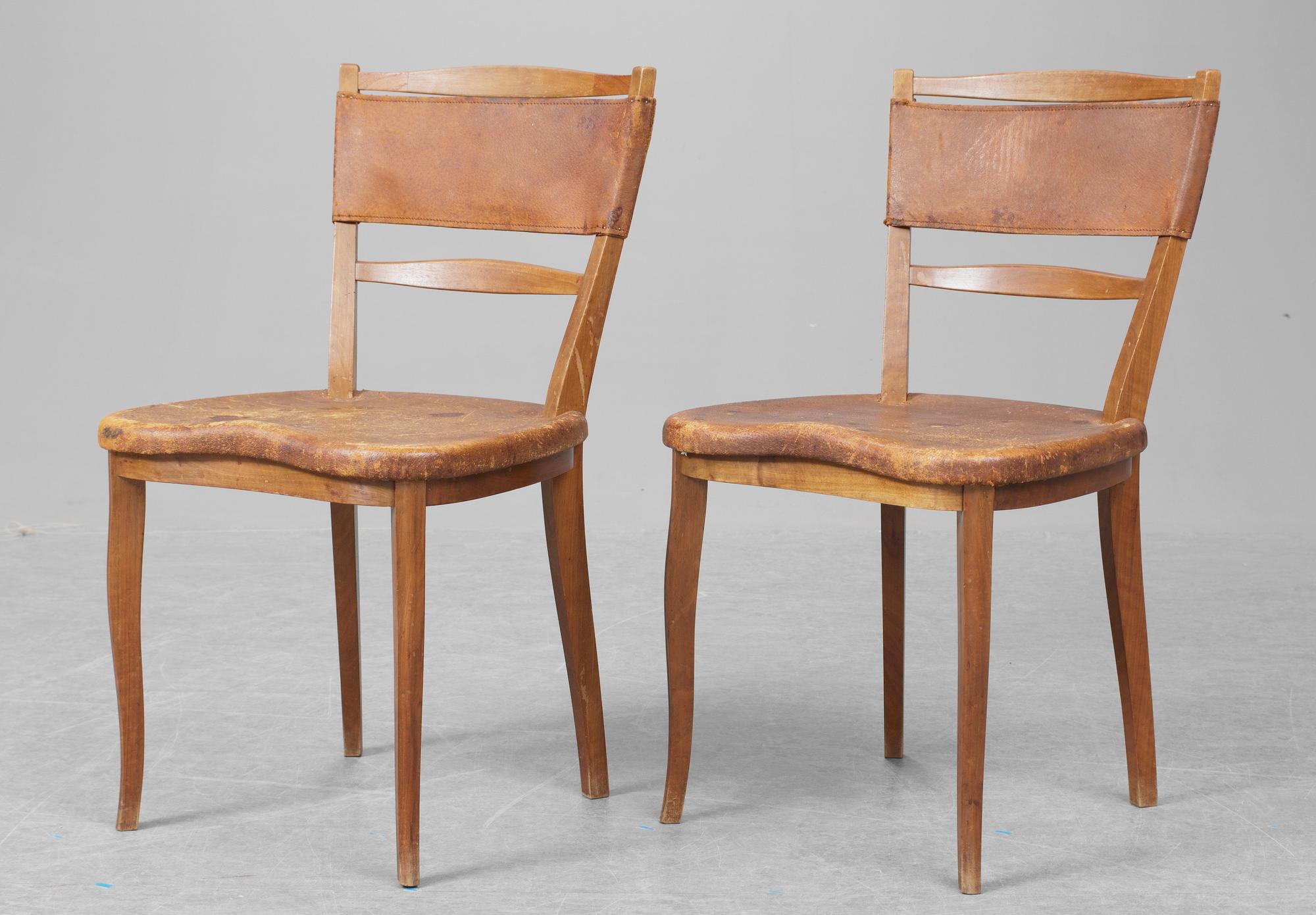CARL-AXEL ACKING, stolar, 1 par, "Kastor & Pollux", Svenska Möbelfabrikerna Bodafors 1930-tal.