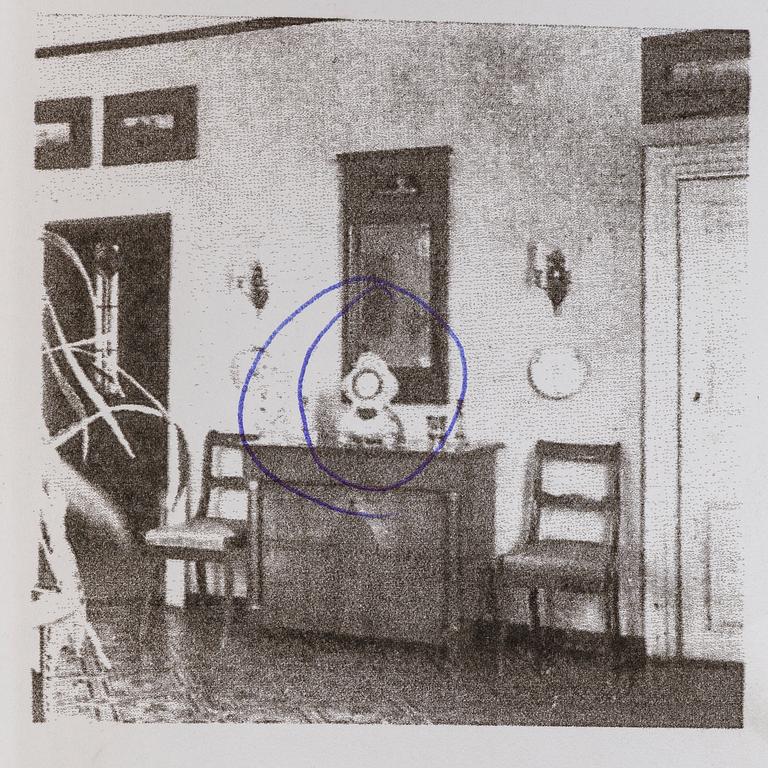 Bordspendyl, fajans, Delft, Holland, sent 1800-tal.