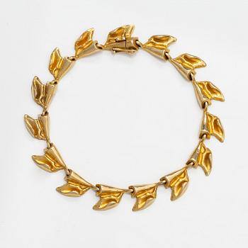 Björn Weckström, "Rolling waves", a 14K gold bracelet. Lapponia, made before 1974.