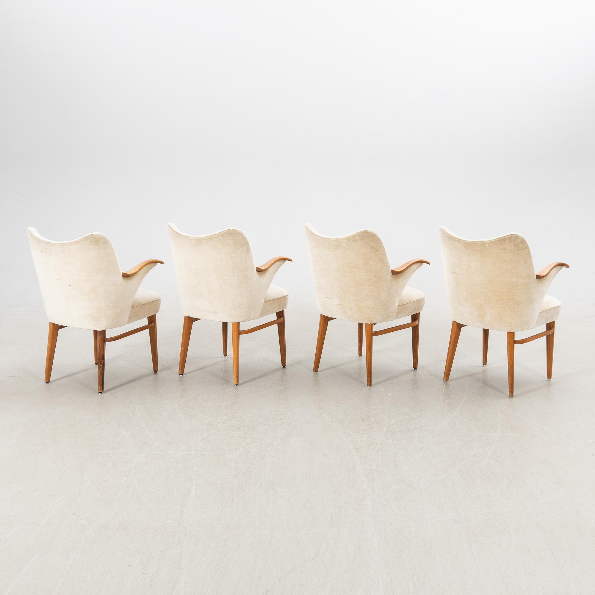 Karmstolar 4 st. Swedish Modern 1940/50-tal.