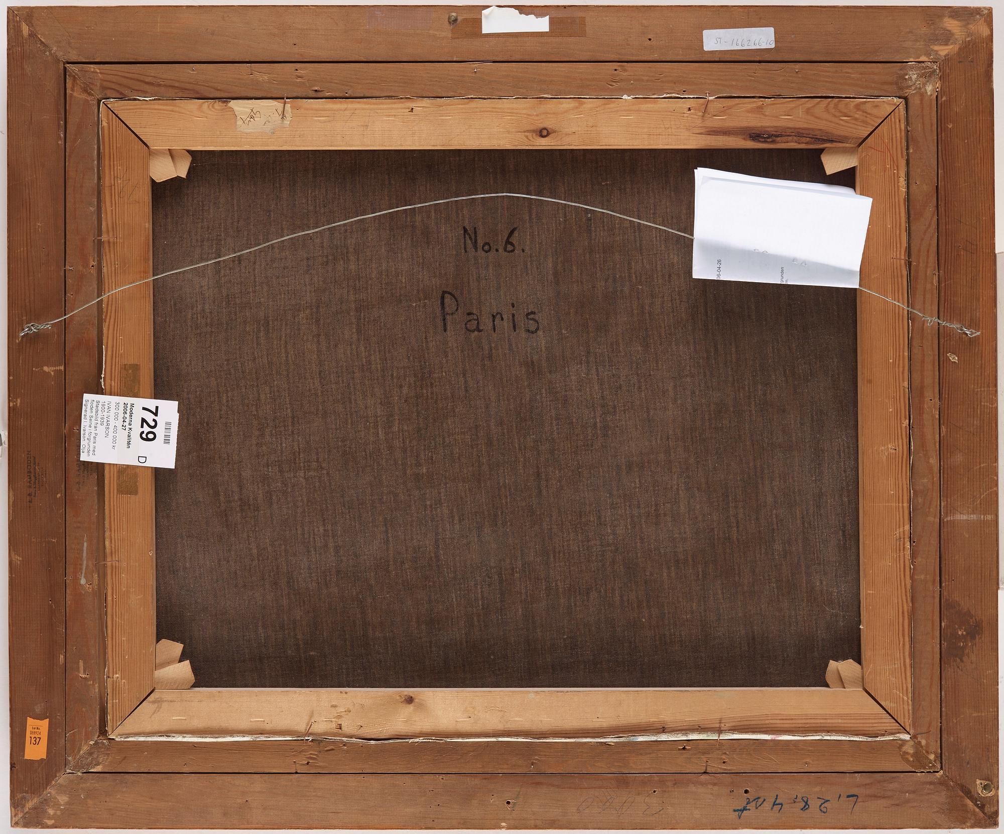 Ivan Ivarson, Stadsbild från Paris med floden Seine i förgrunden.