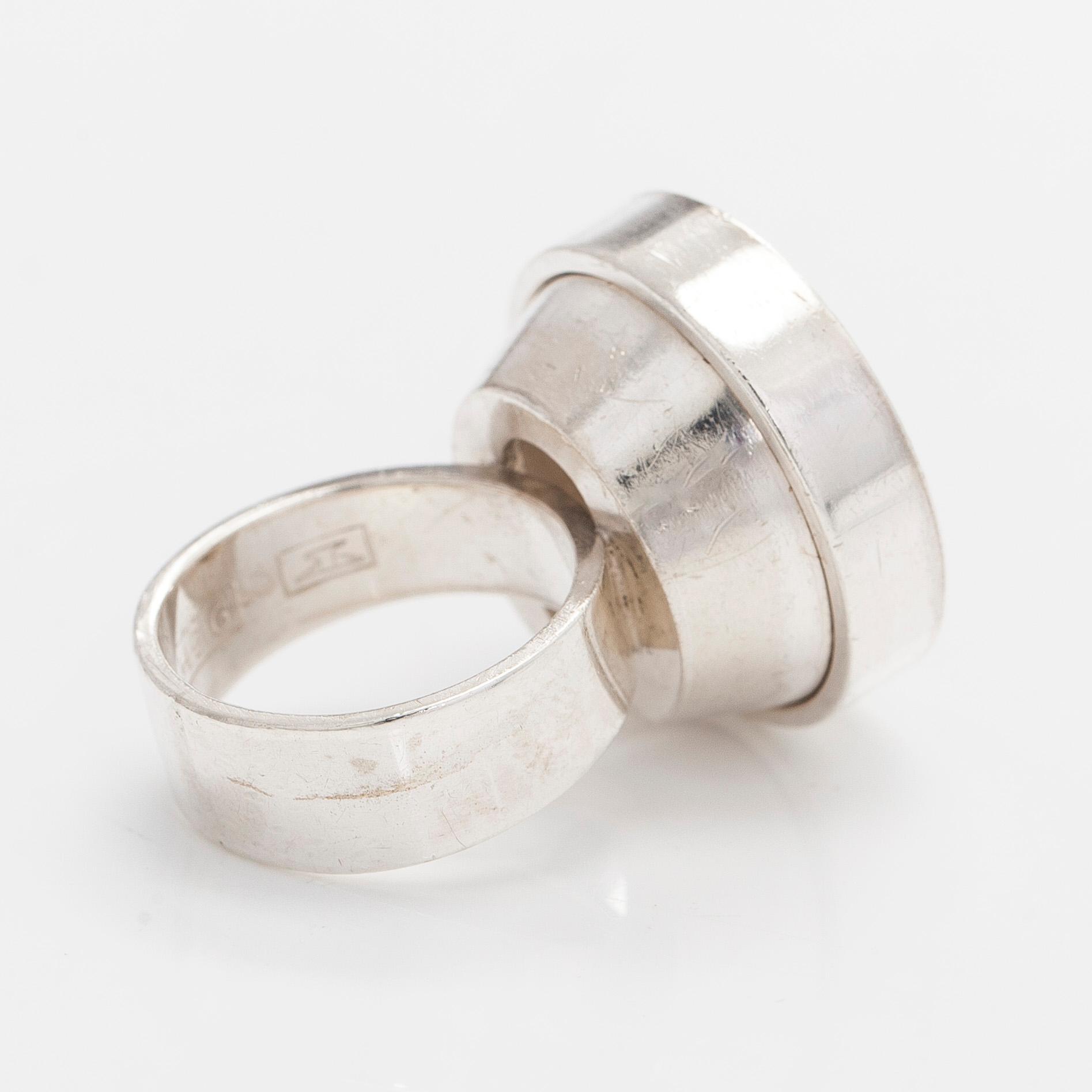 Elis Kauppi, ring, silver och bergskristall, Kupittaan Kulta, Åbo.