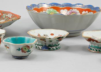 PARTI PORSLIN, 9 delar, Kina, 1800/1900-tal.