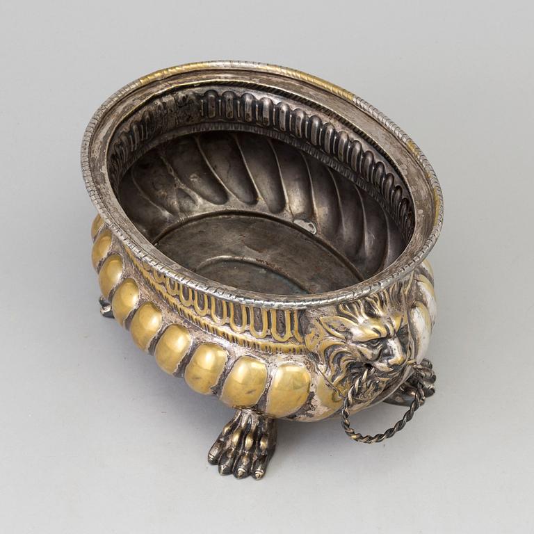 A 19th century brass flower pot.