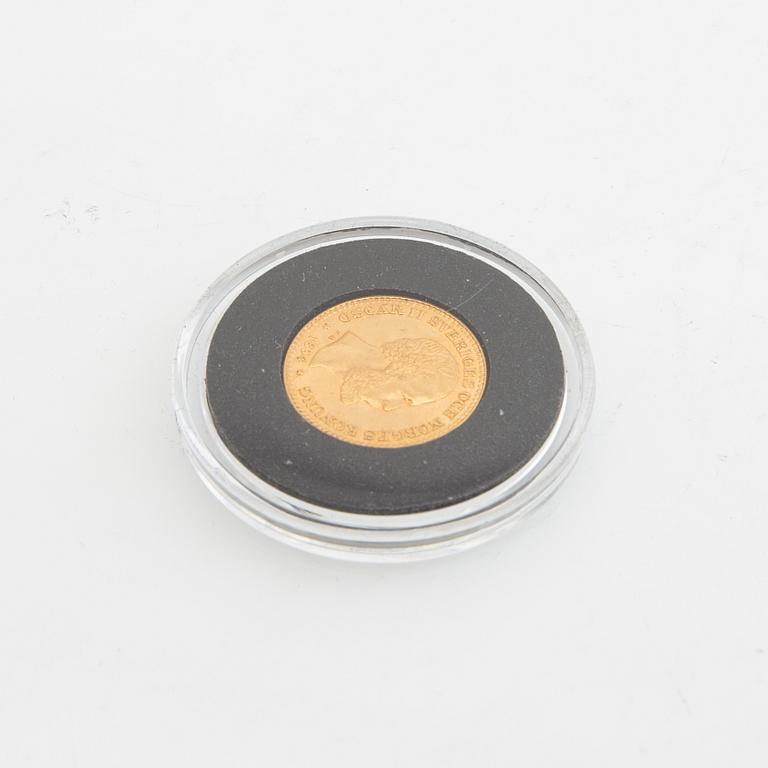 Guldmynt Sverige, Oscar II 10 kr, 1894.