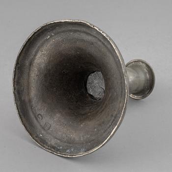 Four gustavian pewter candlestick, late 18th / early 19th century.