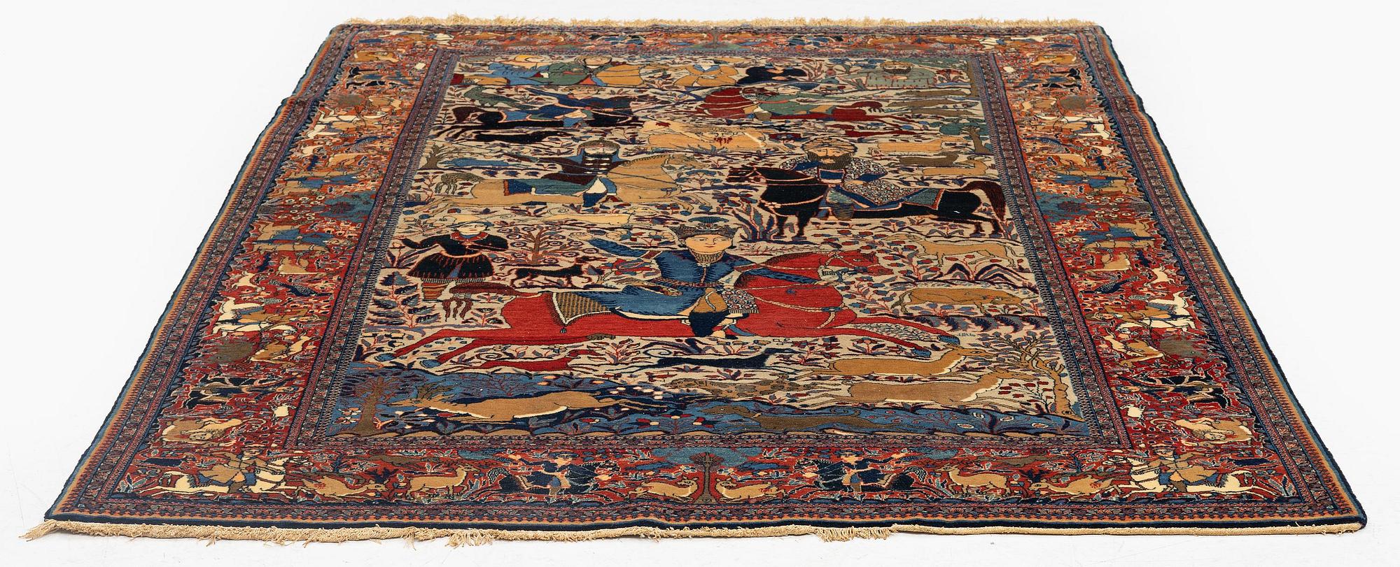 A Kashan 'Mohtasham' rug, c. 211 x 139 cm.