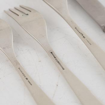 Erik Fleming, cutlery, sterling silver, 'Flavia 2', Borgila and Flavia Ab, Stockholm 1954-65 (8 pcs).