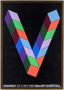 VICTOR VASARELY, poster, signed.