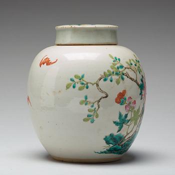 A famille rose jar with cover, Qing dynasty, Qianlong (1736-95).