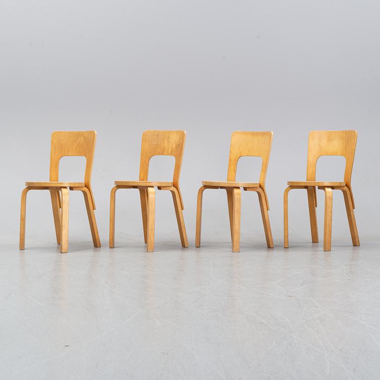 Alvar Aalto, stolar, 4 stycken , modell 66, Artek.