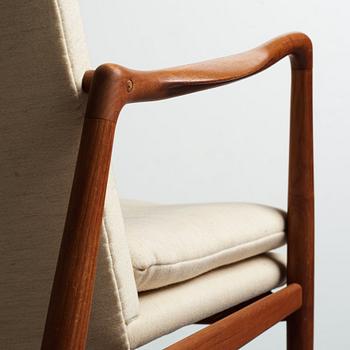 Finn Juhl, a pair of "Bo59" teak easy chairs, Bovirke Denmark, 1950-60's.