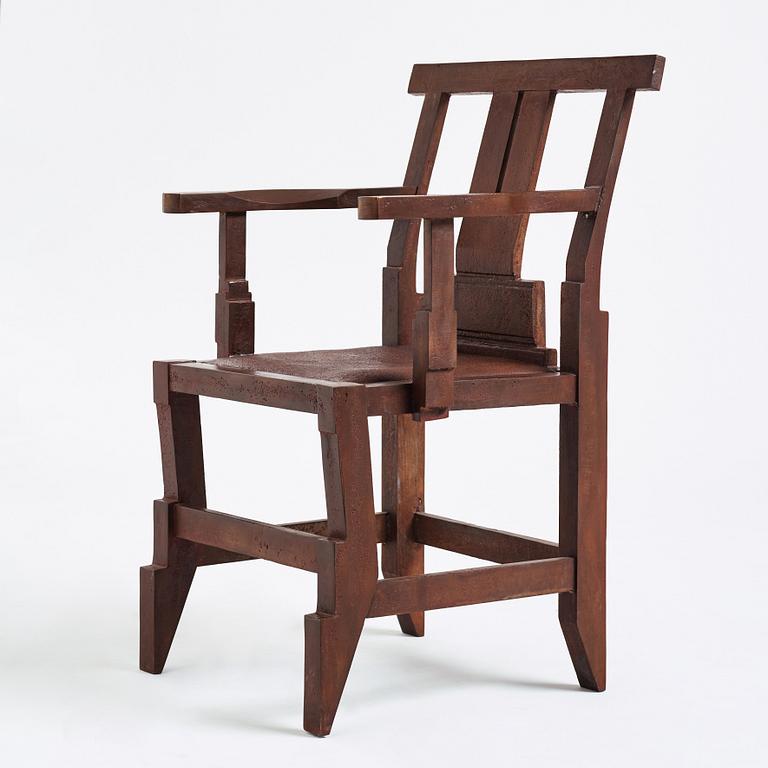 John Kandell, a patinated bronze 'Solitär' chair, Källemo, Sweden, ed. 3/7, only 3 chairs executed.