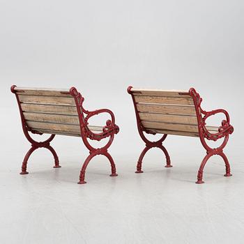 A pair of garden chairs, Näfveqvarns Bruk, 20th Century.