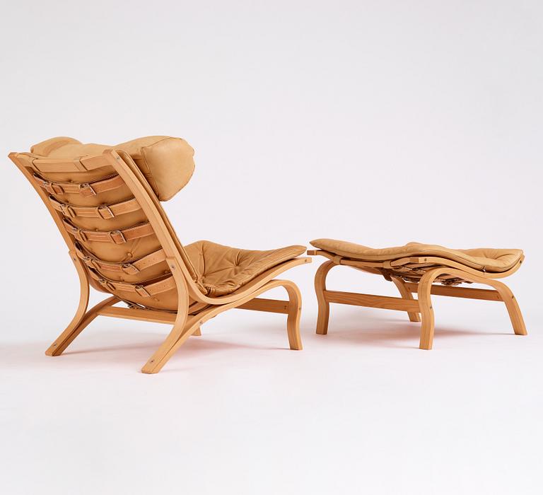 Arne Norell, a 'Scandi', easy chair and ottoman, Norell Möbel AB, Sweden 1970s.