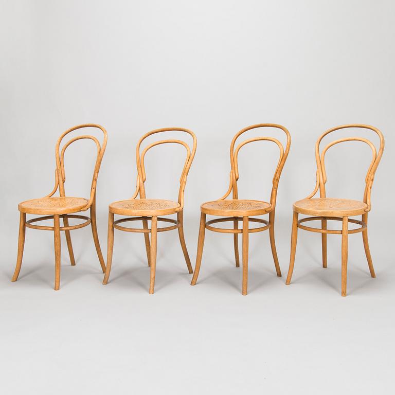 A set of four chairs by Jacob & Josef Kohn, Vienna turn of the 20th century.