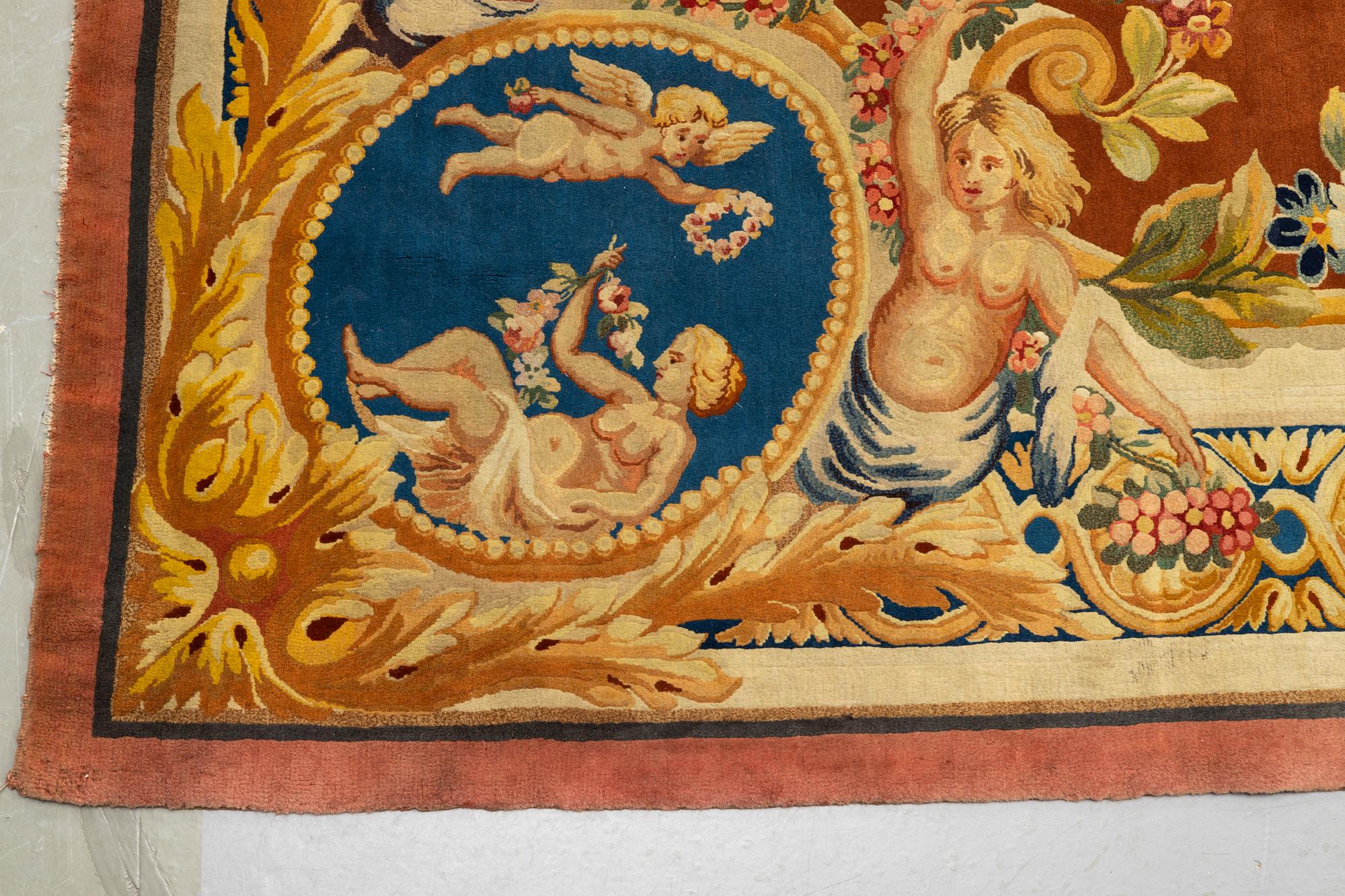 Matta, Savonnerieteknik, ca 560 x 429 cm, Louis XVI stil, Frankrike.