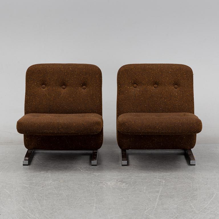 Stockum Design, a pair of 'Pamela'/'S-30' armchairs, Vemo Industri AB, launched 1973.