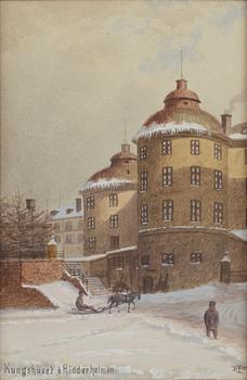 FREDRIK ISBERG, 4 st. Akvareller, sign.