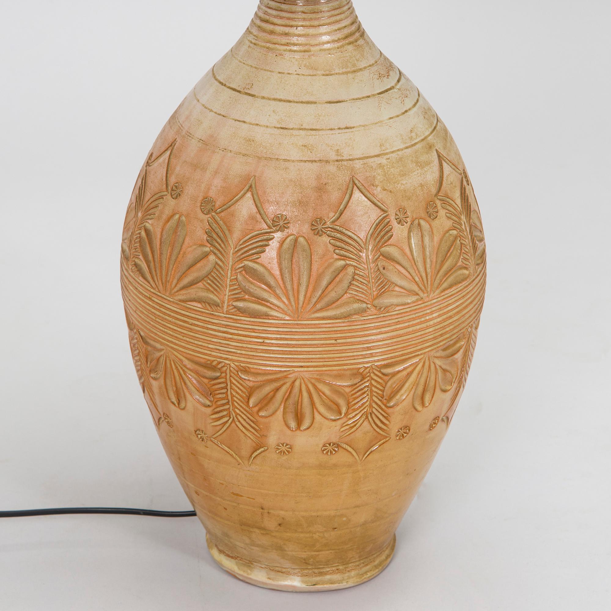 Bordslampa, stengods, tillverkare Kera 1900-talets mitt.