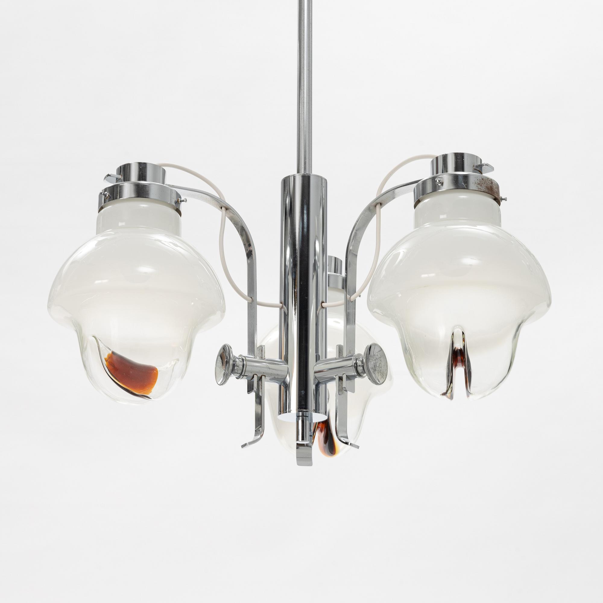 A ceiling lamp, Mazzega, Murano, Italy, 1970's.