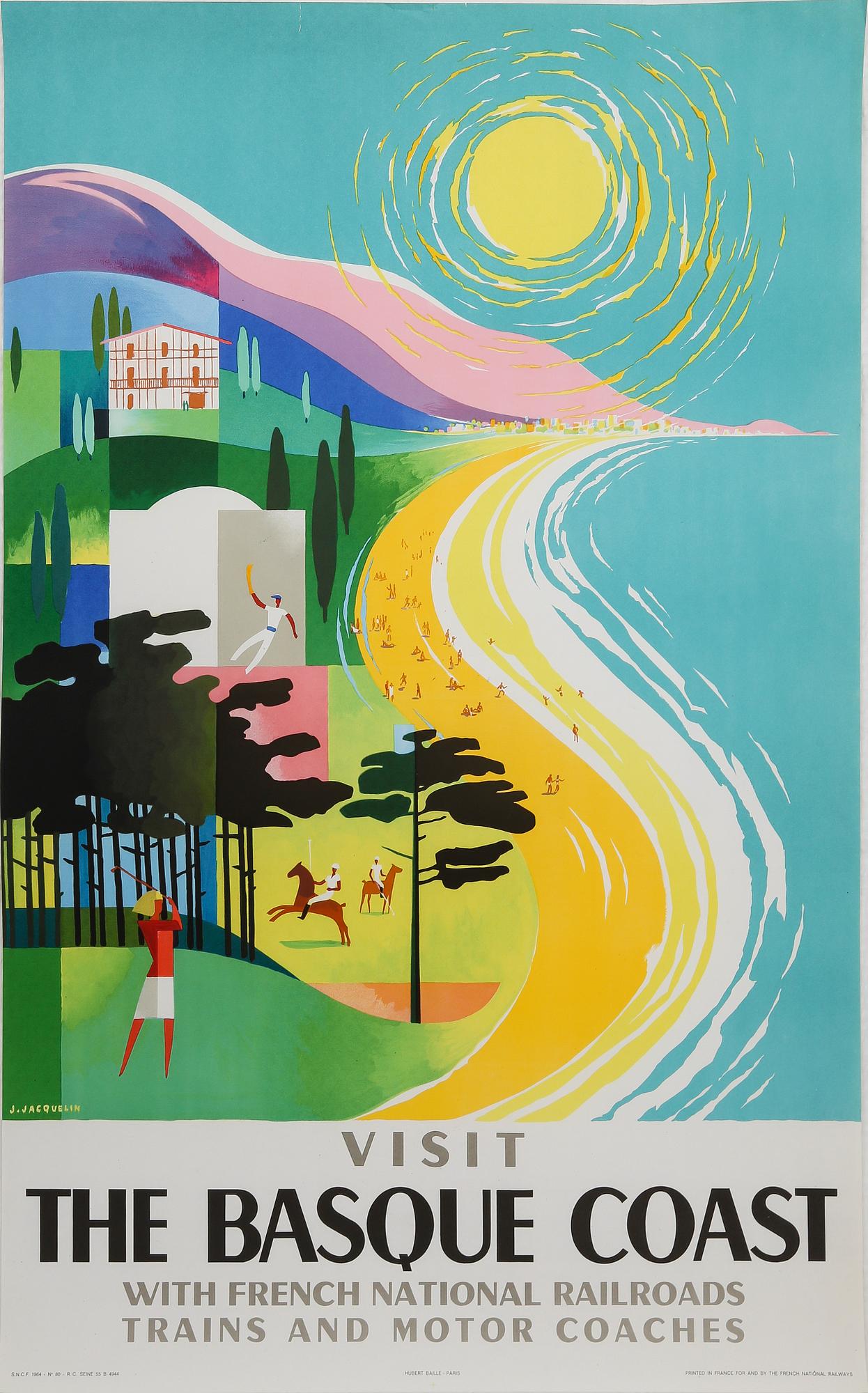 JEAN JACQUELIN, 2 st, färglitografiska affischer, Hubert Baille, Paris 1964 och 1965.