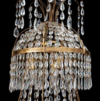 A late Gustavian circa 1800 twelve-light chandelier.