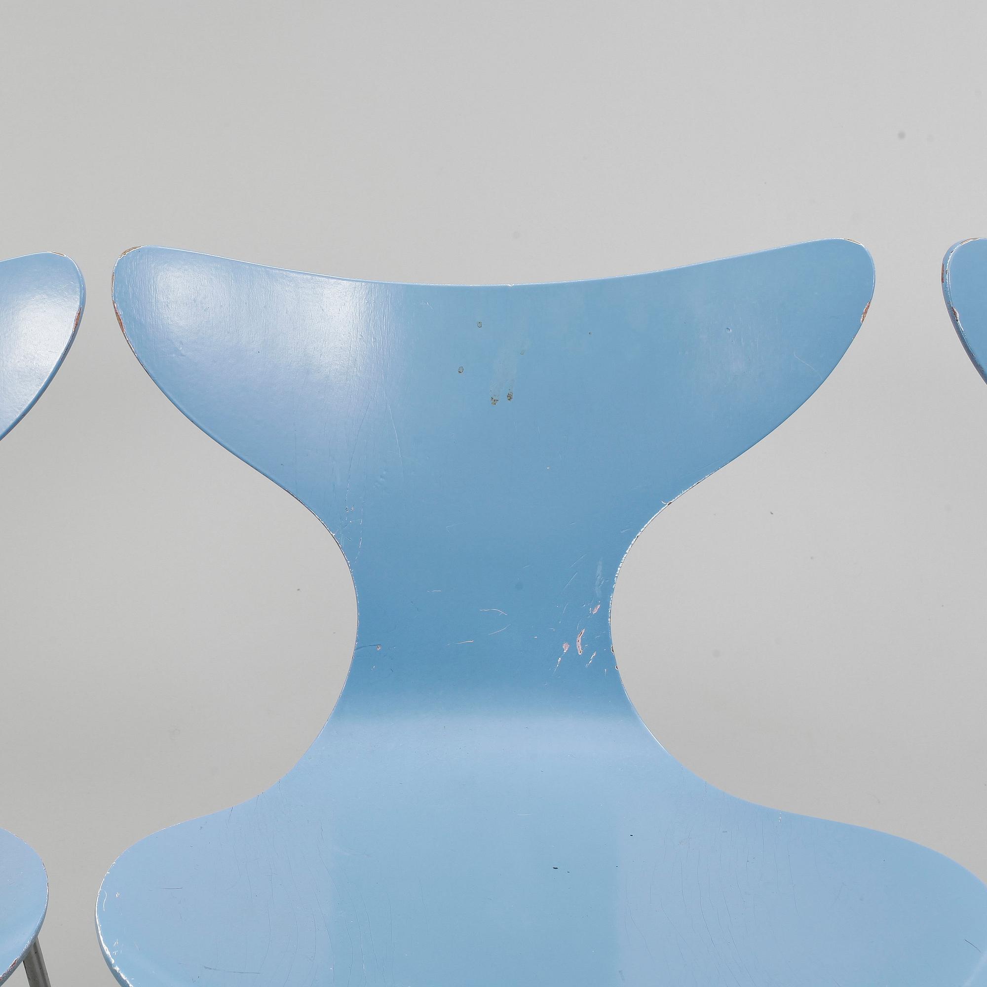 STOLAR, 6 stycken, "Liljan", Arne Jacobsen, 1970-tal.