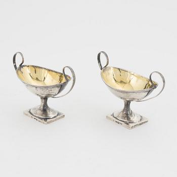 A pair of Swedish Parcel-Gilt Silver Salt Cellars, mark of Olof Hellbom,  Stockholm 1816.