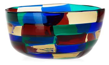 A Fulvio Bianconi ´Pezzato´ glass bowl, Venini, Murano, Italy 1950's.