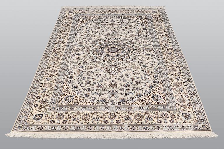 A carpet, Nain part silk s.k 6 LAA, 238 x 148 cm.