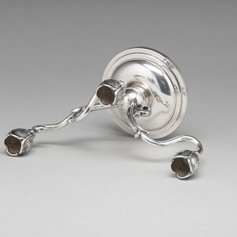 W.A BOLIN, kandelabrar, ett par för vardera tre ljus, Stockholm 1955.