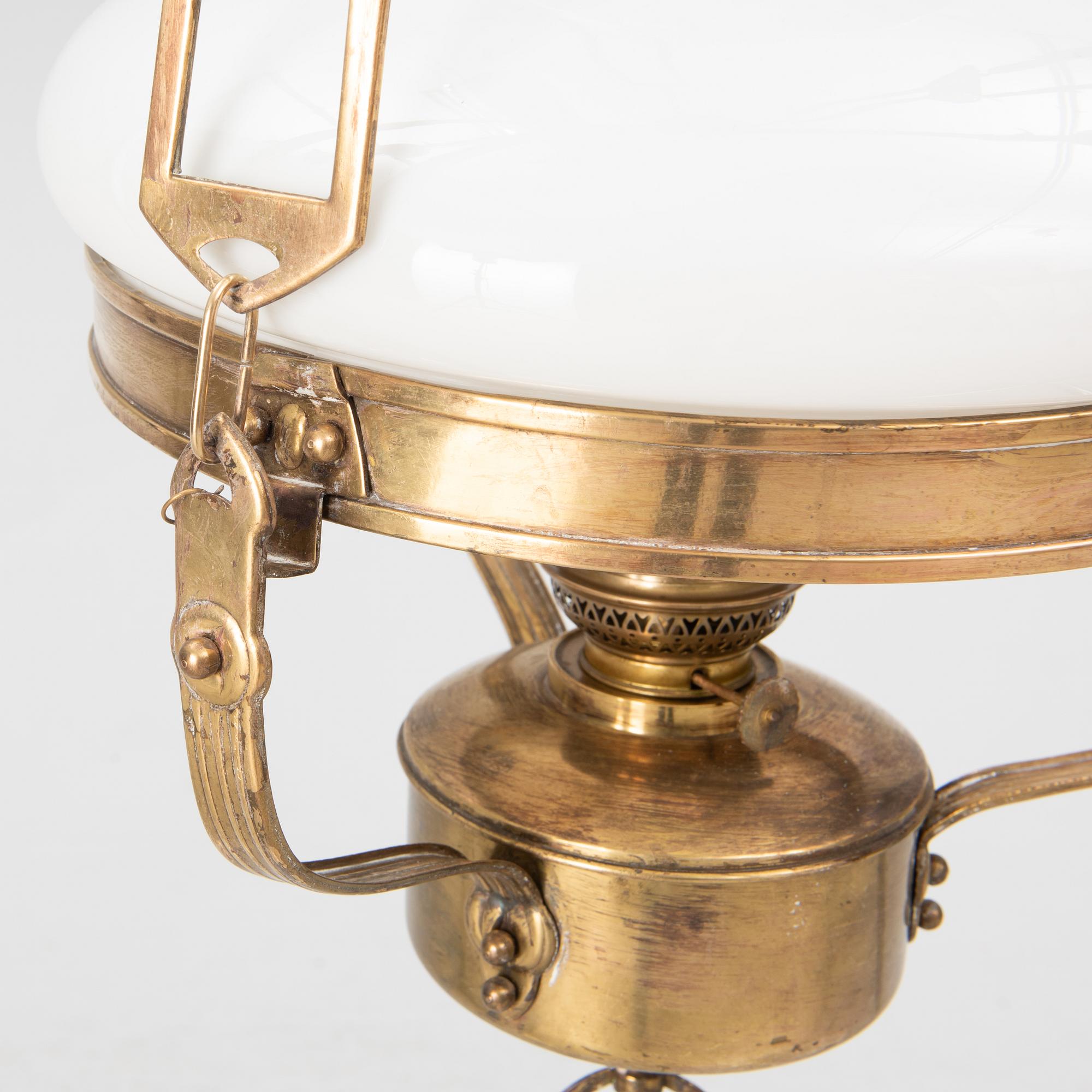 An Art Nouveau ceiling lamp, circa 1900.