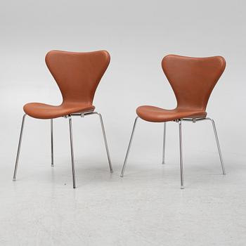 Arne Jacobsen, stolar, 6 st, "sjuan", Fritz Hansen, Danmark.