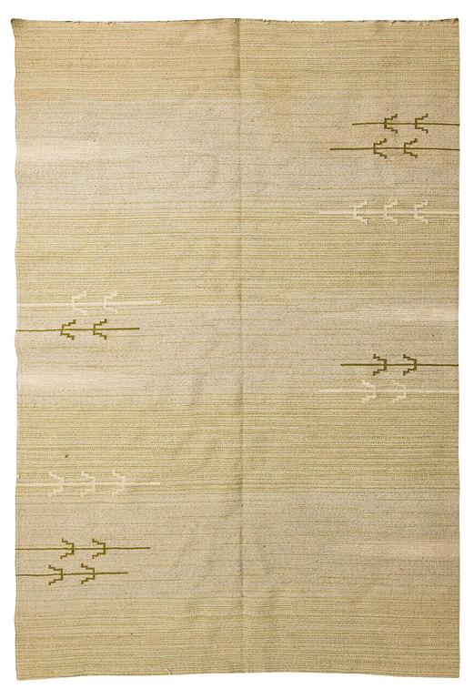 Greta Skogster-Lehtinen, a finnish flat weave carpet for Aaltosen Mattokutomo Kiikka Finland. C. 295 x 195 cm.