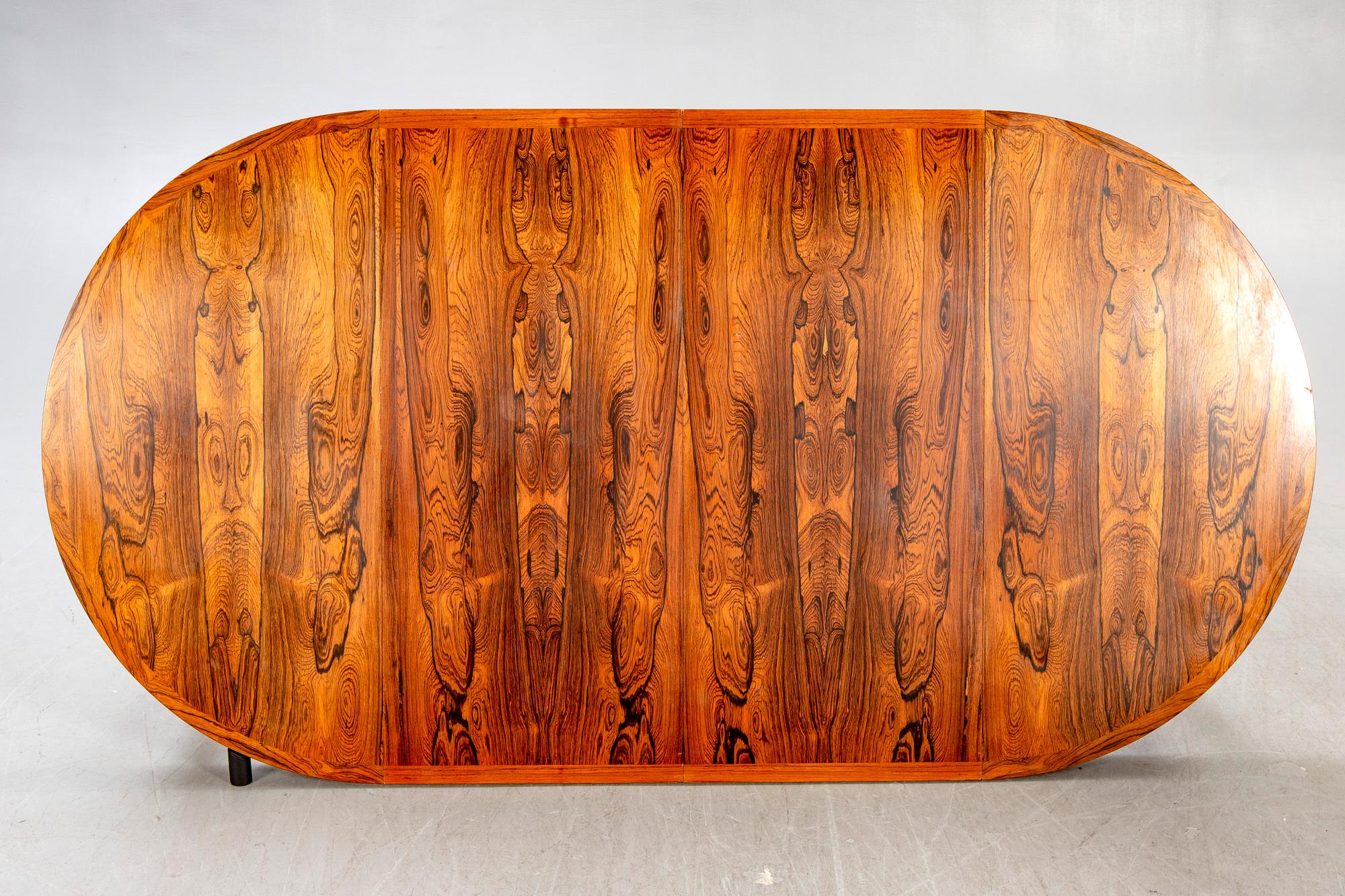 A Swedish 1960s jacaranda dining table,