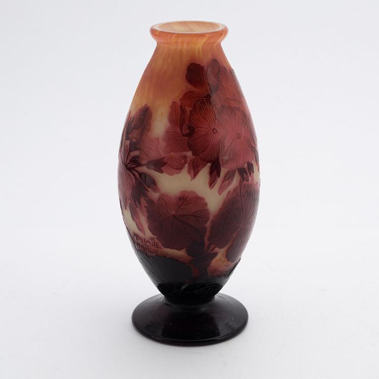 André Delatte, an Art Nouveau glass vase, Nancy, France, early 1900's.