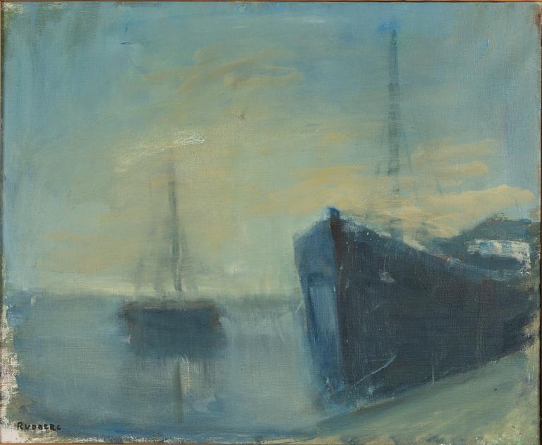 Gustav Rudberg, "Båtar i hamn, Hven".
