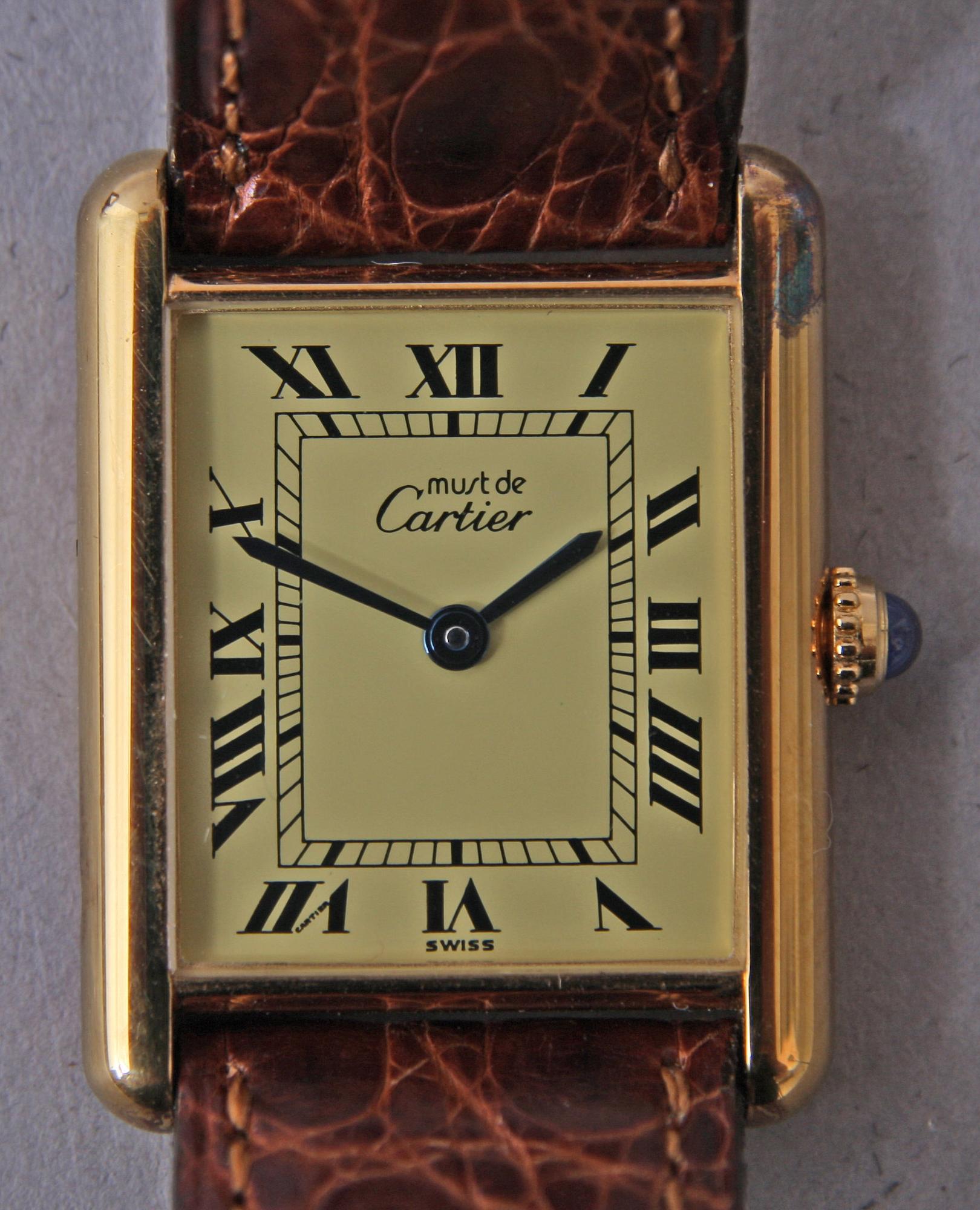 ARMBANDSUR, förgyllt silver, Cartier Tank.