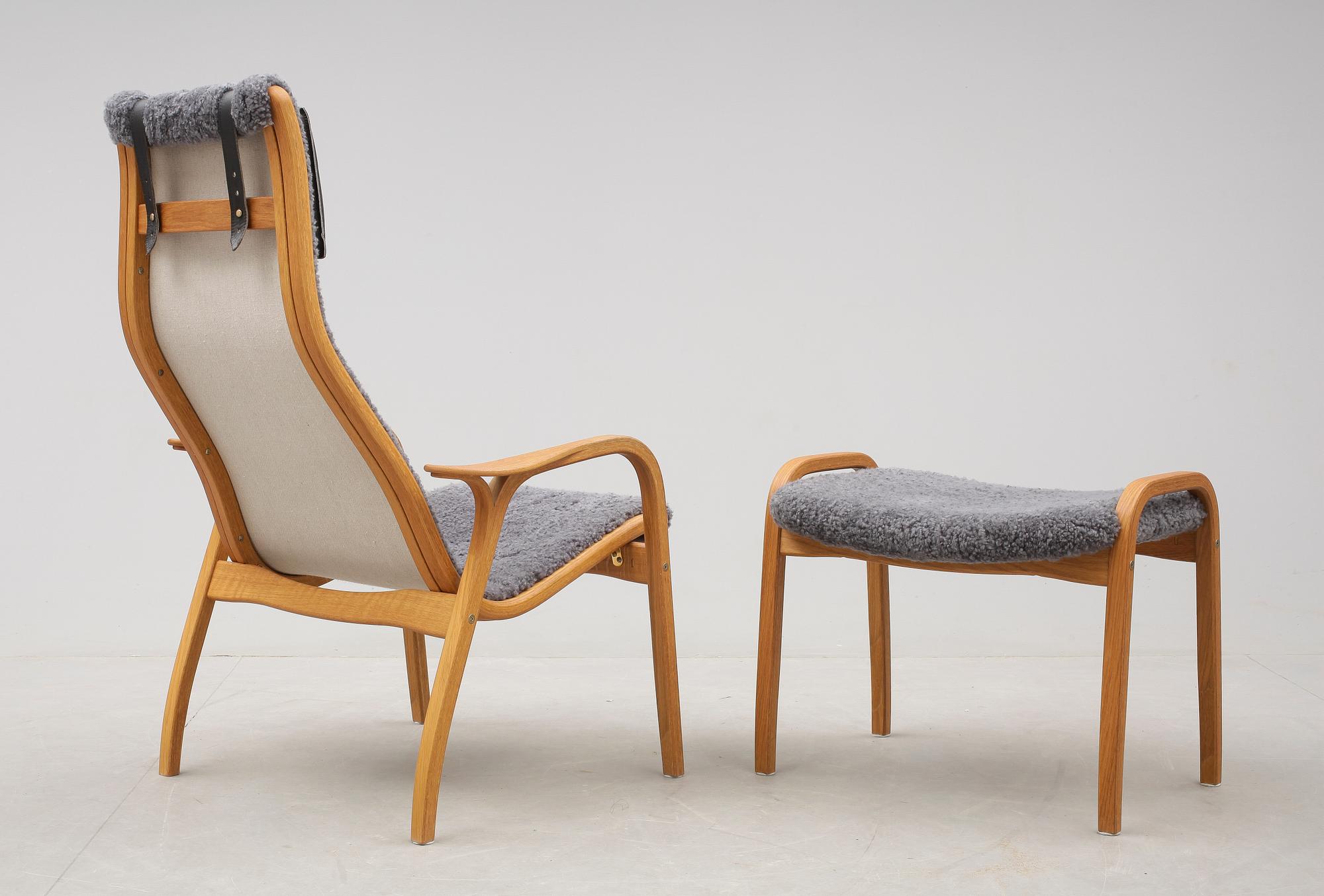 FÅTÖLJ med FOTPALL, "Lamino", Yngve Ekström, Swedese.