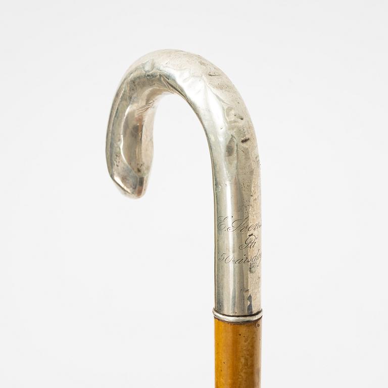 Käppar, 6 st, trä och silver, bl.a. MGAB, Uppsala, 1960.