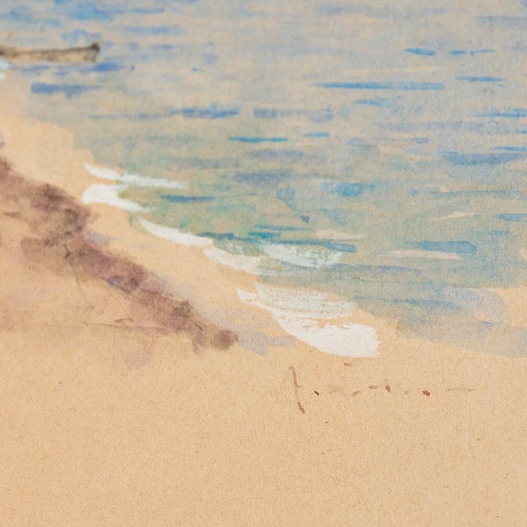UNKNOWN ARTIST, 19/20th C. Watercolour with heightening white, indistinctly signed and dated Amalfi -91 (?).