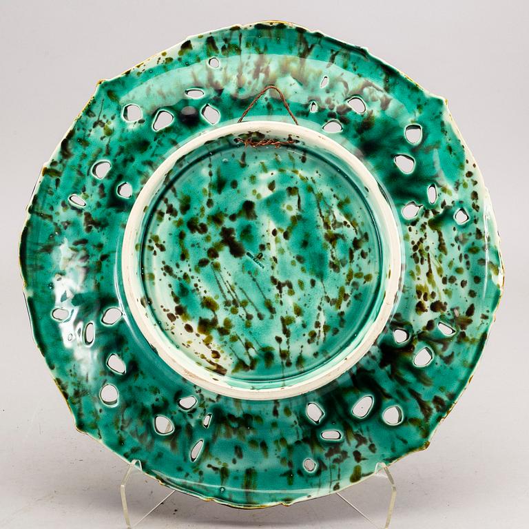 A Rörstrand majolica plate later part of the 19th century.